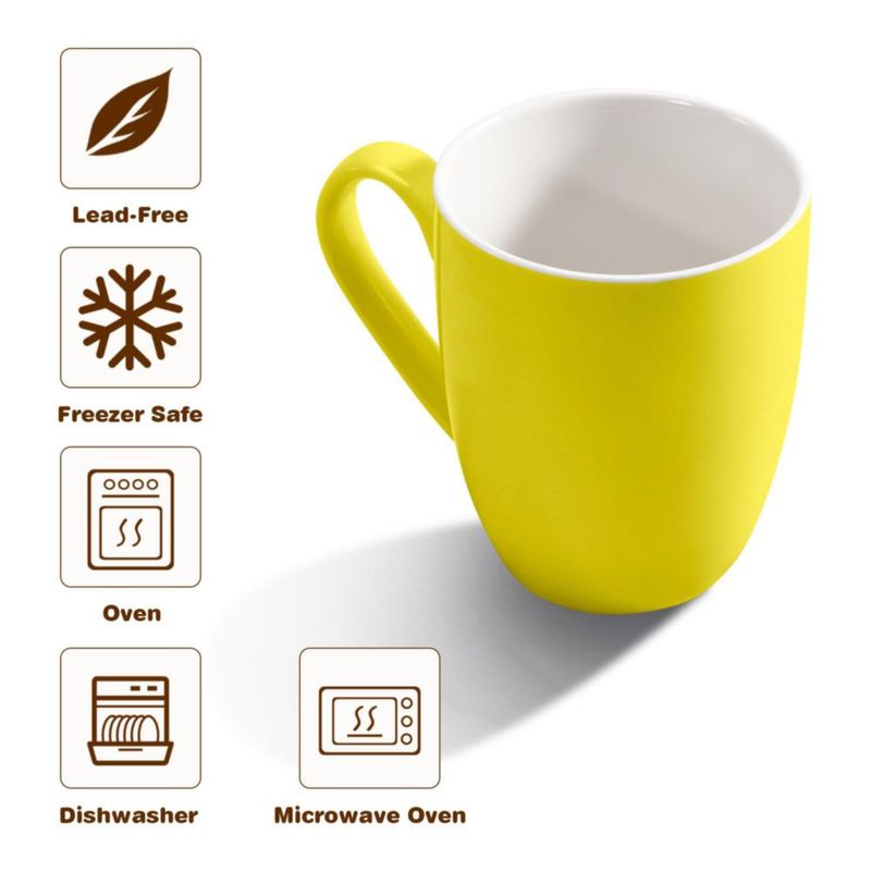 Taza de café Urbanstrive 473 ml amarilla con asa