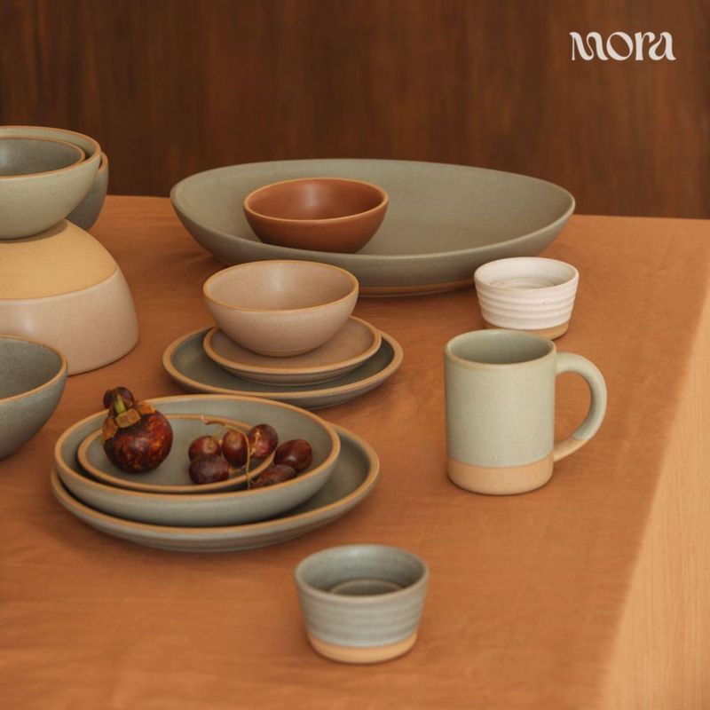 Set de platos de servir MORA 41 cm y 36 cm cerámicos ovalados