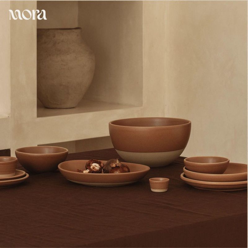 Set de platos de servir MORA 41 cm y 36 cm cerámicos ovalados