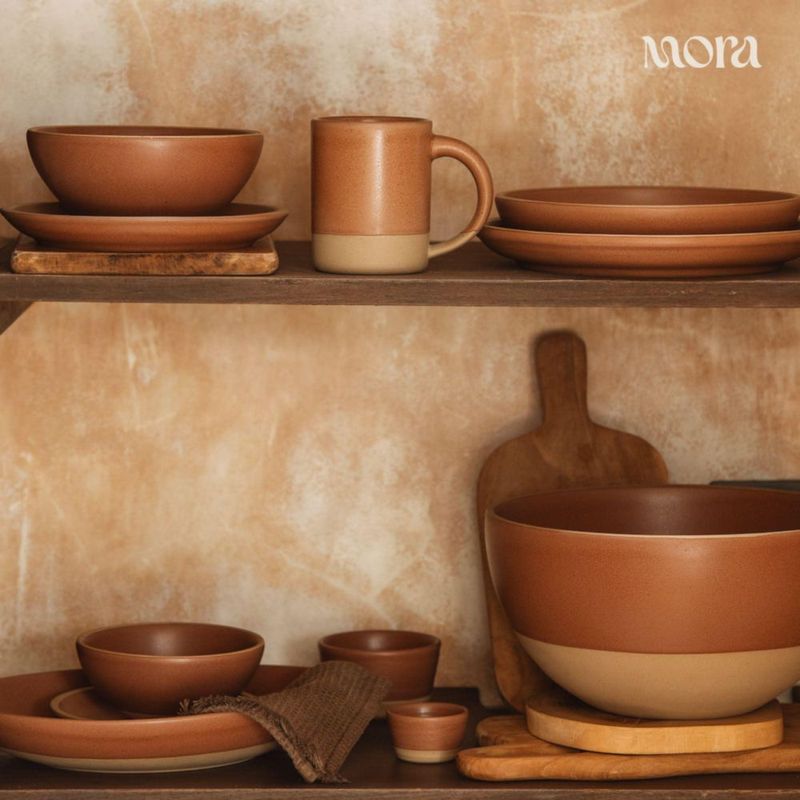 Set de platos de servir MORA 41 cm y 36 cm cerámicos ovalados