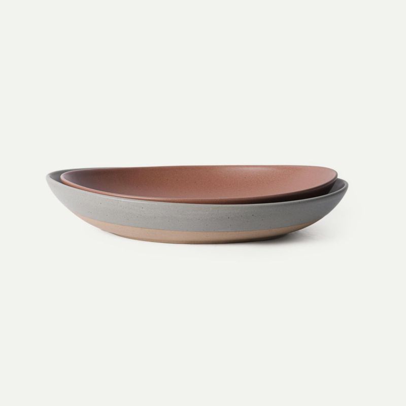 Set de platos de servir MORA 41 cm y 36 cm cerámicos ovalados