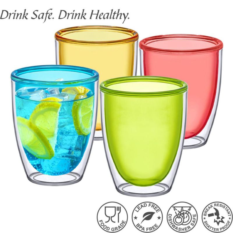 Vaso aislado Amazing Abby 400 ml Pack de 4 colores mixtos