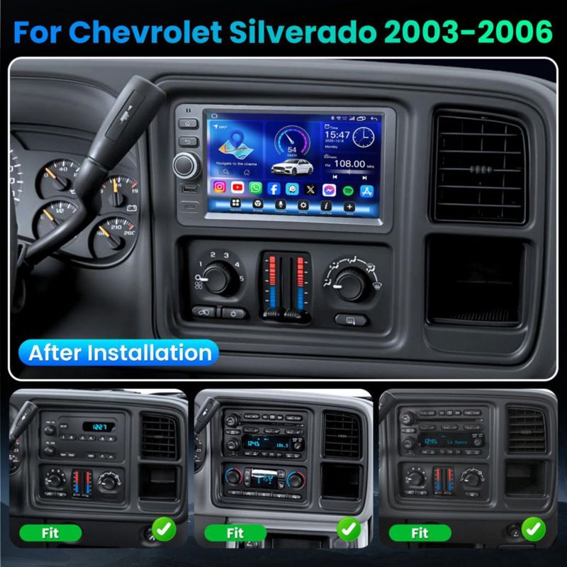 Radio para auto Fortdows 7" Android 15 CarPlay/Auto 64 GB