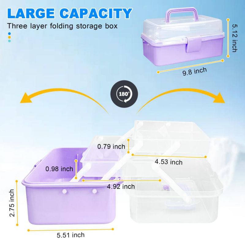 Caja de almacenamiento LUOKER 26 cm con organizador de 3 capas