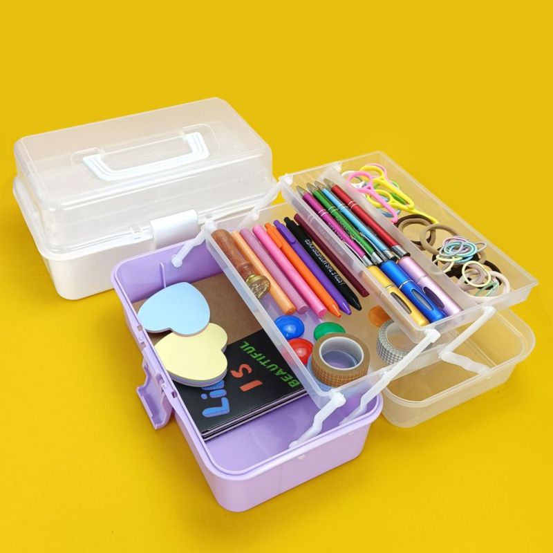Caja de almacenamiento LUOKER 26 cm con organizador de 3 capas