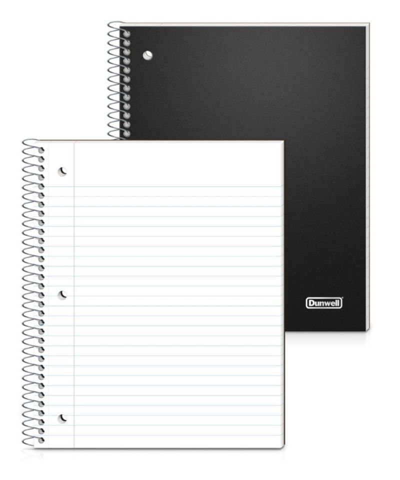 Cuaderno Dunwell 8x105 cm 160 páginas Rayado amplio 3 agujeros