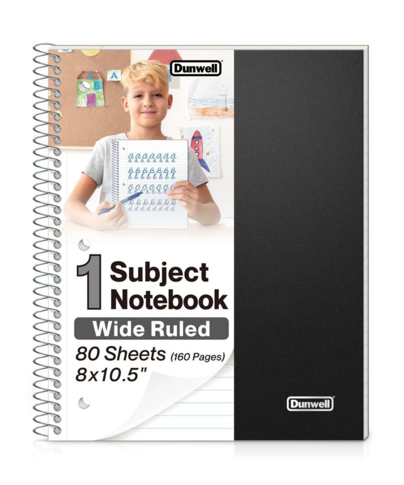 Cuaderno Dunwell 8x105 cm 160 páginas Rayado amplio 3 agujeros