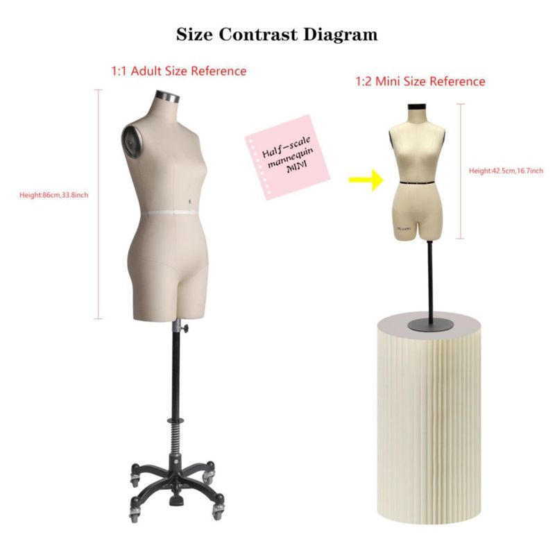 Maniquí de Vestido DE-LIANG 43 cm Beige a Media Escala