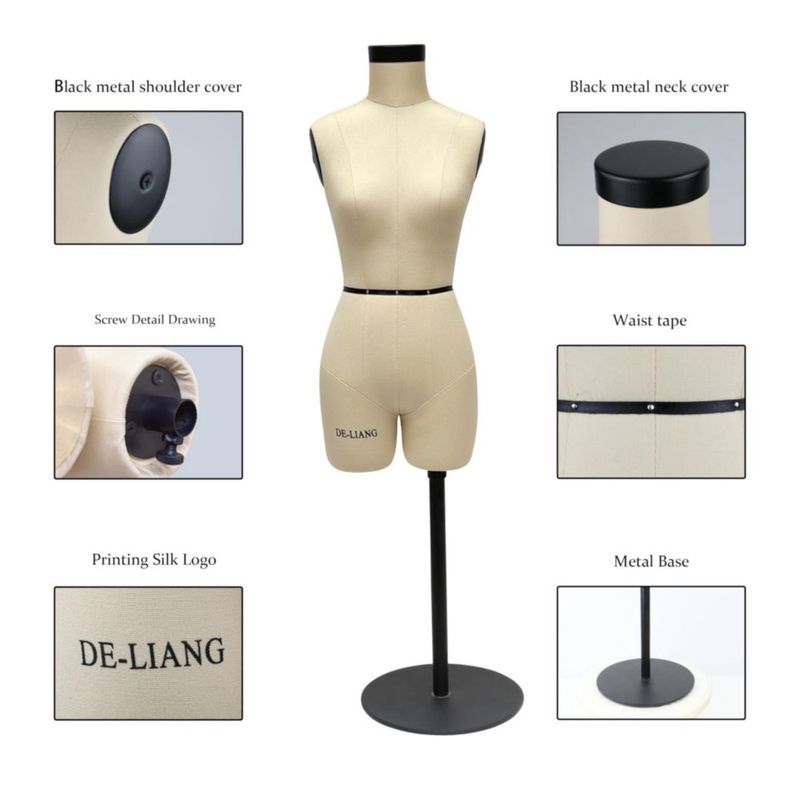 Maniquí de Vestido DE-LIANG 43 cm Beige a Media Escala