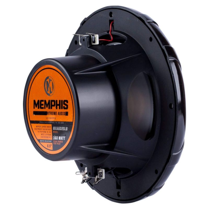 Par de parlantes Memphis MXA602SLB 17 cm Negro con LED Azul