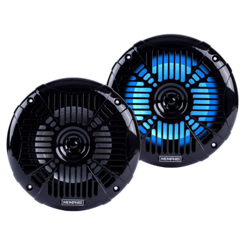 Par de parlantes Memphis MXA602SLB 17 cm Negro con LED Azul
