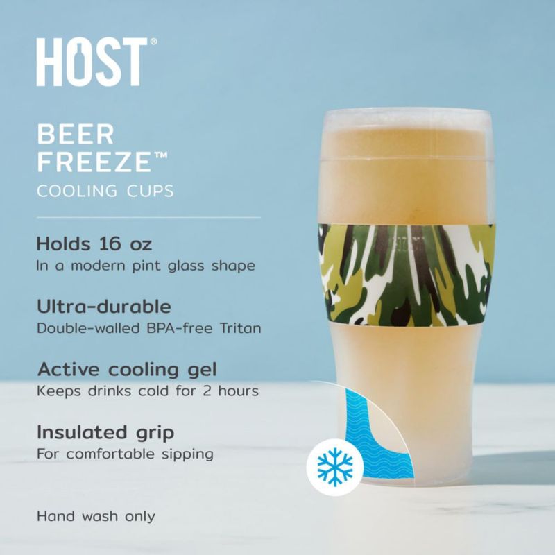 Vaso de Cerveza Host 473 ml Verde Camuflaje Aislado