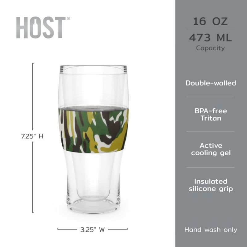 Vaso de Cerveza Host 473 ml Verde Camuflaje Aislado