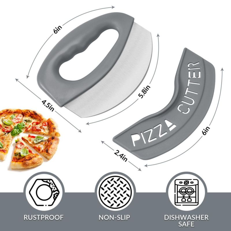Cortador de pizza Urbanstrive de acero inoxidable con cubierta gris
