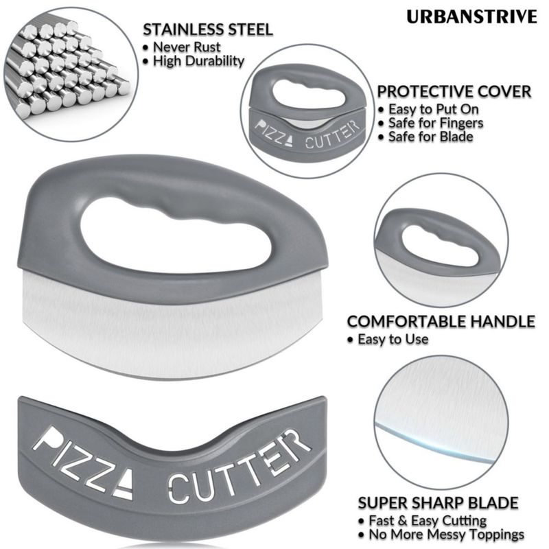 Cortador de pizza Urbanstrive de acero inoxidable con cubierta gris