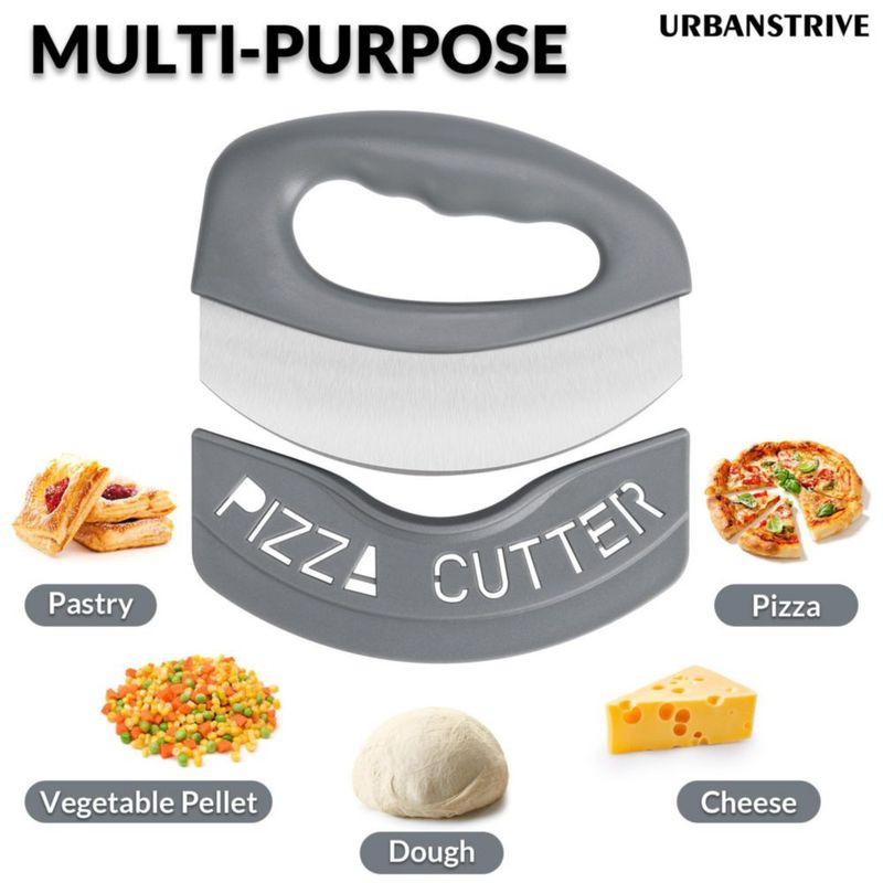 Cortador de pizza Urbanstrive de acero inoxidable con cubierta gris