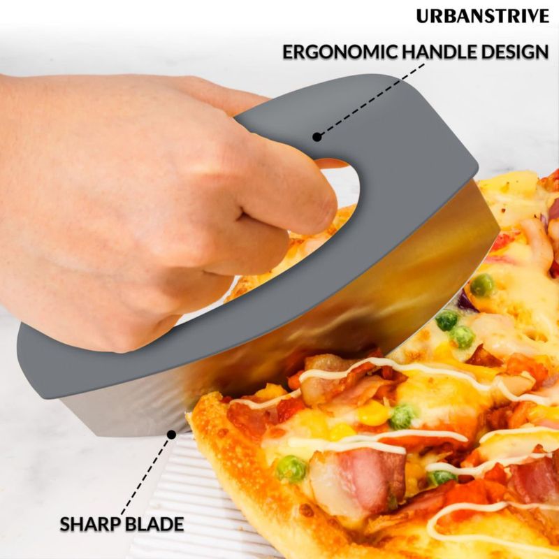 Cortador de pizza Urbanstrive de acero inoxidable con cubierta gris