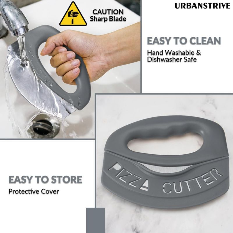 Cortador de pizza Urbanstrive de acero inoxidable con cubierta gris