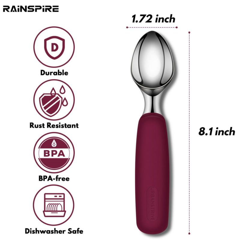 Cuchara para helado Urbanstrive de acero inoxidable rojo