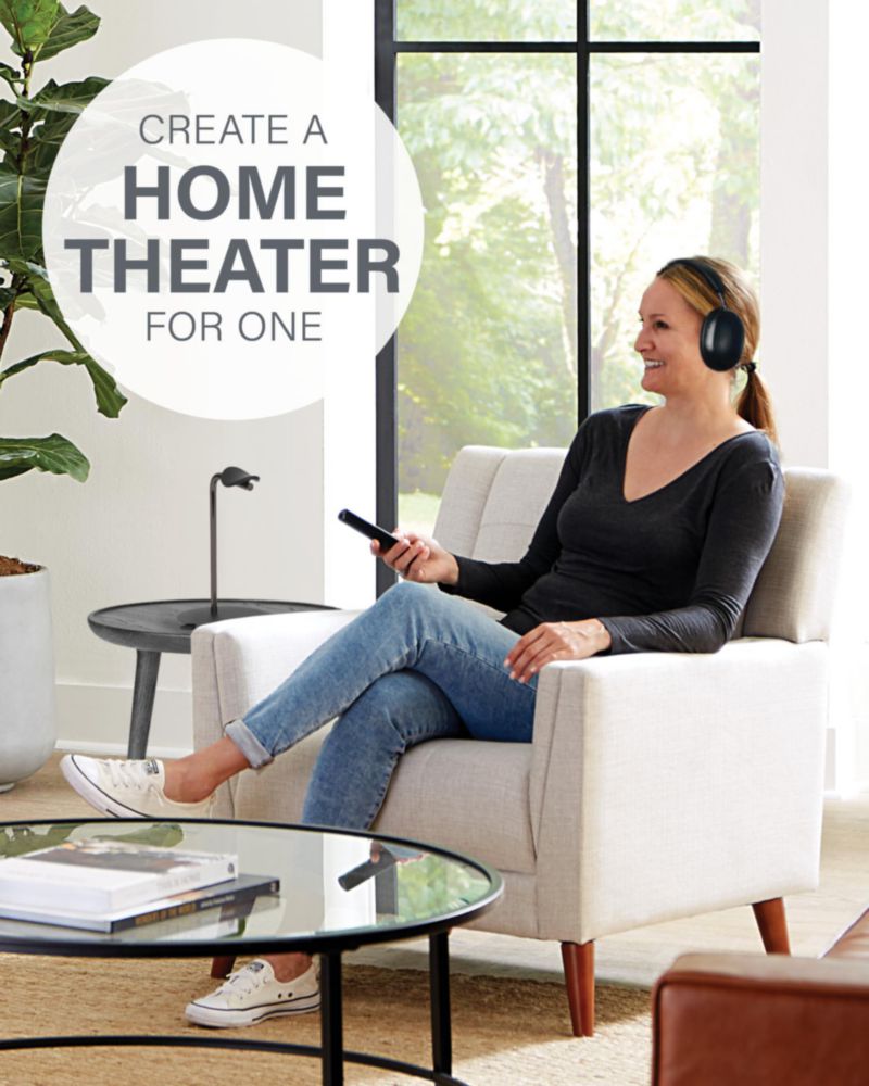 Soporte para auriculares Sanus con gestión de cables y silicona
