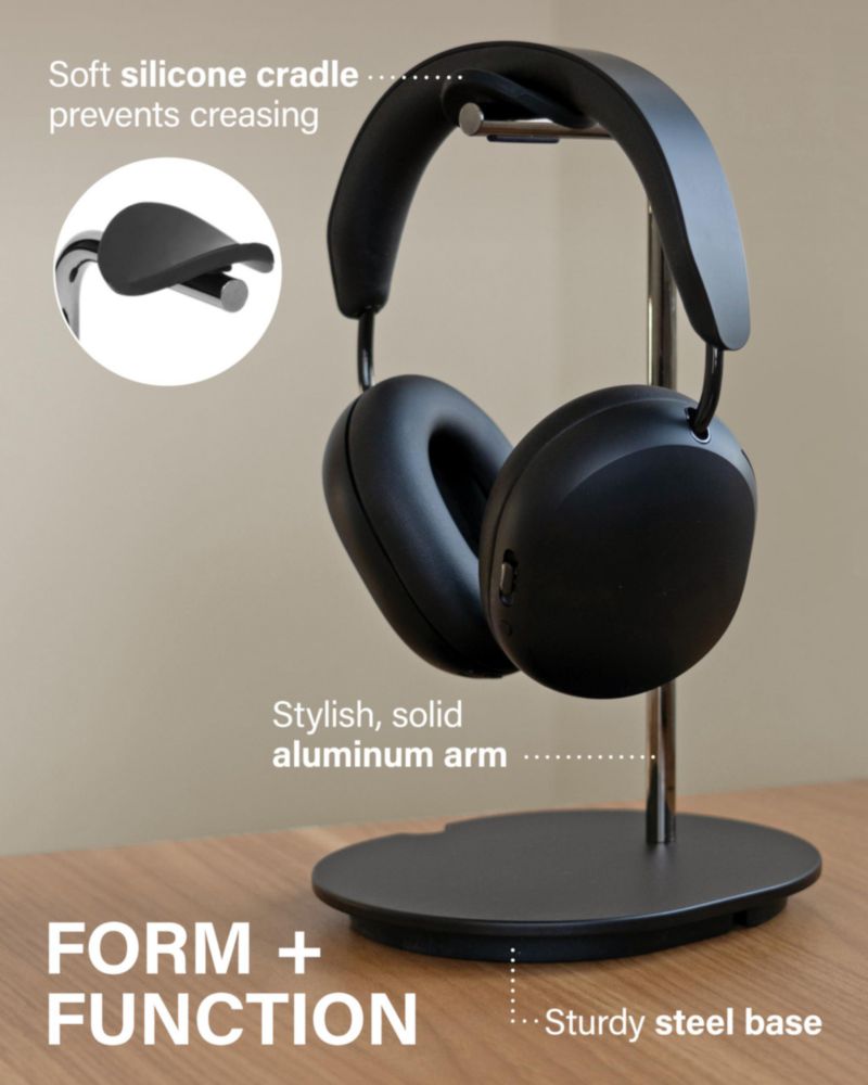 Soporte para auriculares Sanus con gestión de cables y silicona