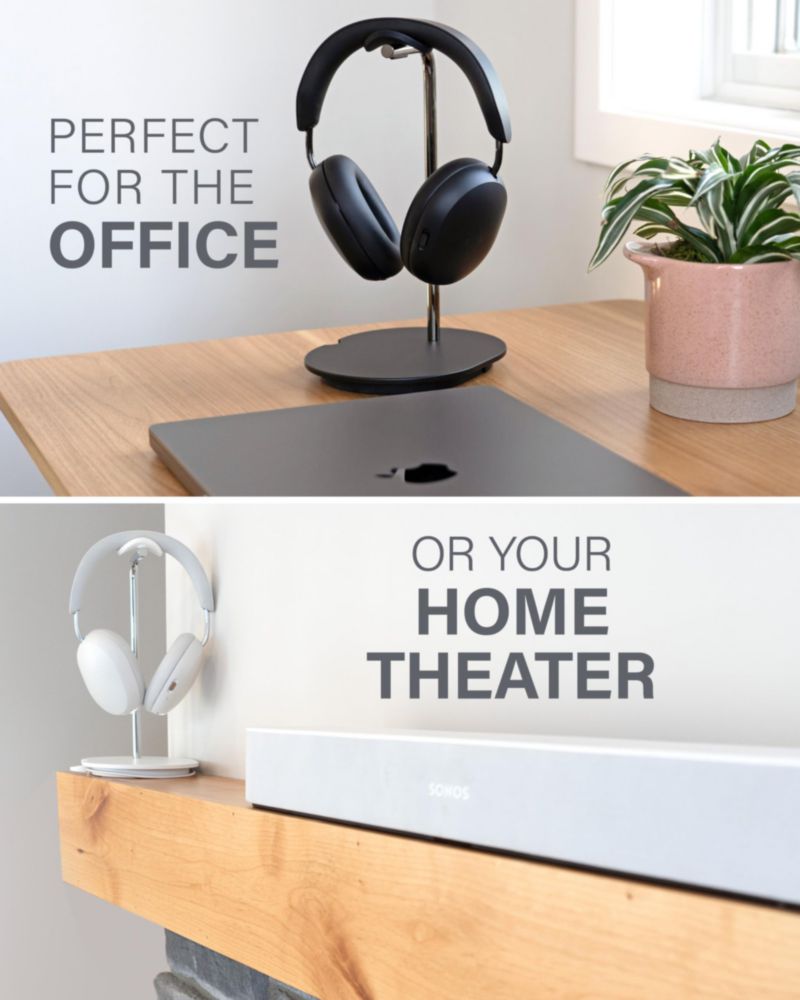 Soporte para auriculares Sanus con gestión de cables y silicona