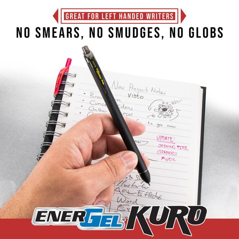 Bolígrafo de gel Pentel EnerGel Kuro 07 mm paquete de 8 colores surtidos