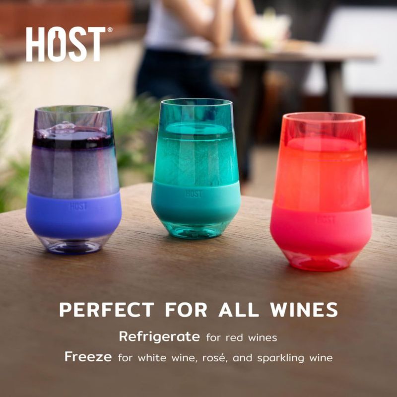Copa de vino sin pie Host 355 ml Rosa Blush (juego de 2)
