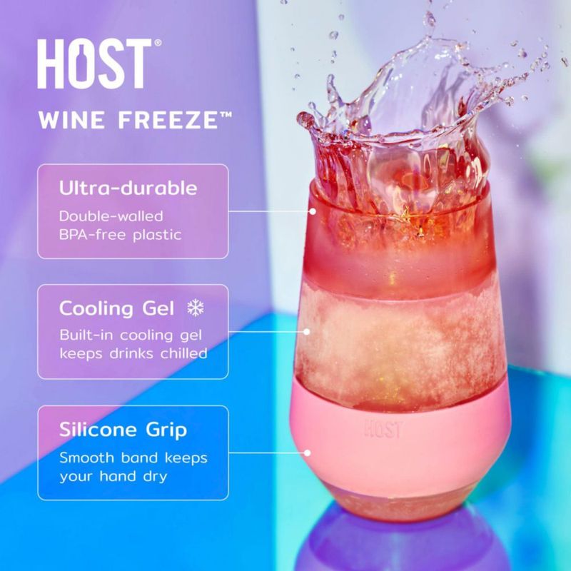 Copa de vino sin pie Host 355 ml Rosa Blush (juego de 2)