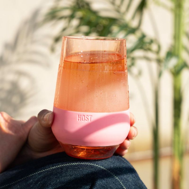 Copa de vino sin pie Host 355 ml Rosa Blush (juego de 2)