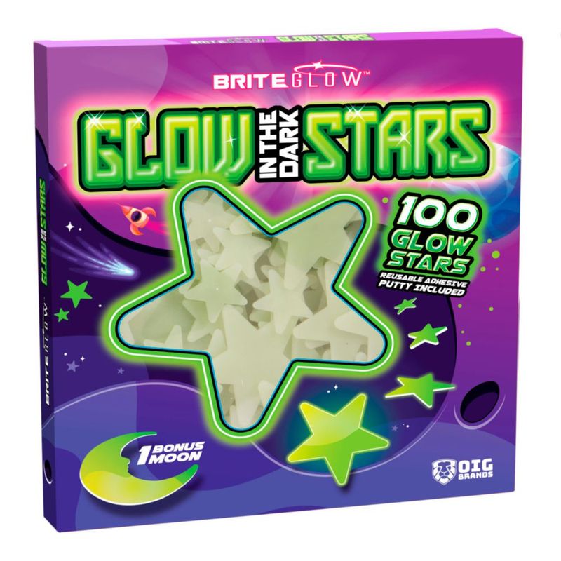 Estrellas luminiscentes OIG Brands 100 pzas Verde + Luna