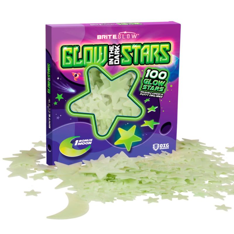 Estrellas luminiscentes OIG Brands 100 pzas Verde + Luna
