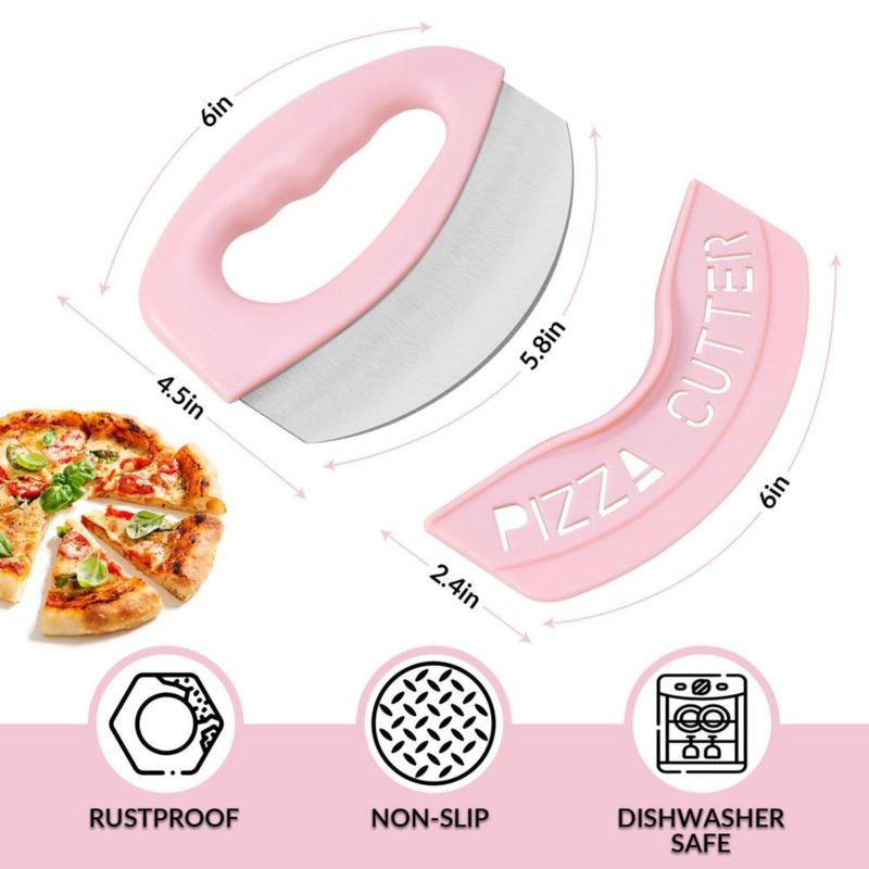 Cortador de Pizza Urbanstrive de Acero Inoxidable con Tapa Rosa