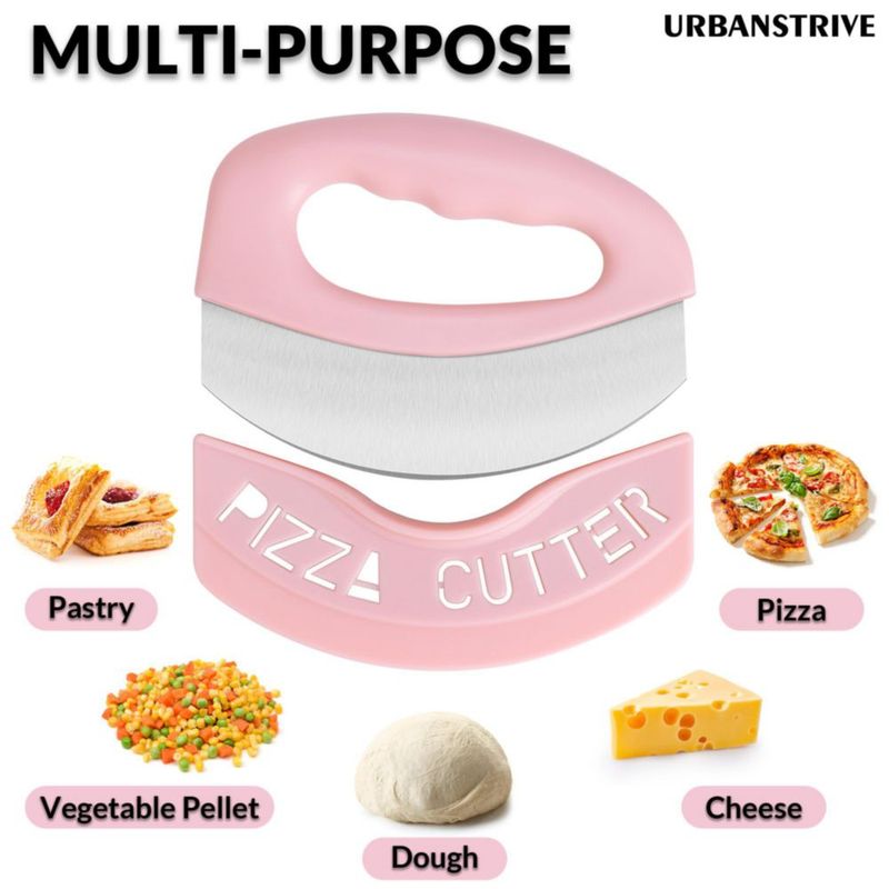 Cortador de Pizza Urbanstrive de Acero Inoxidable con Tapa Rosa