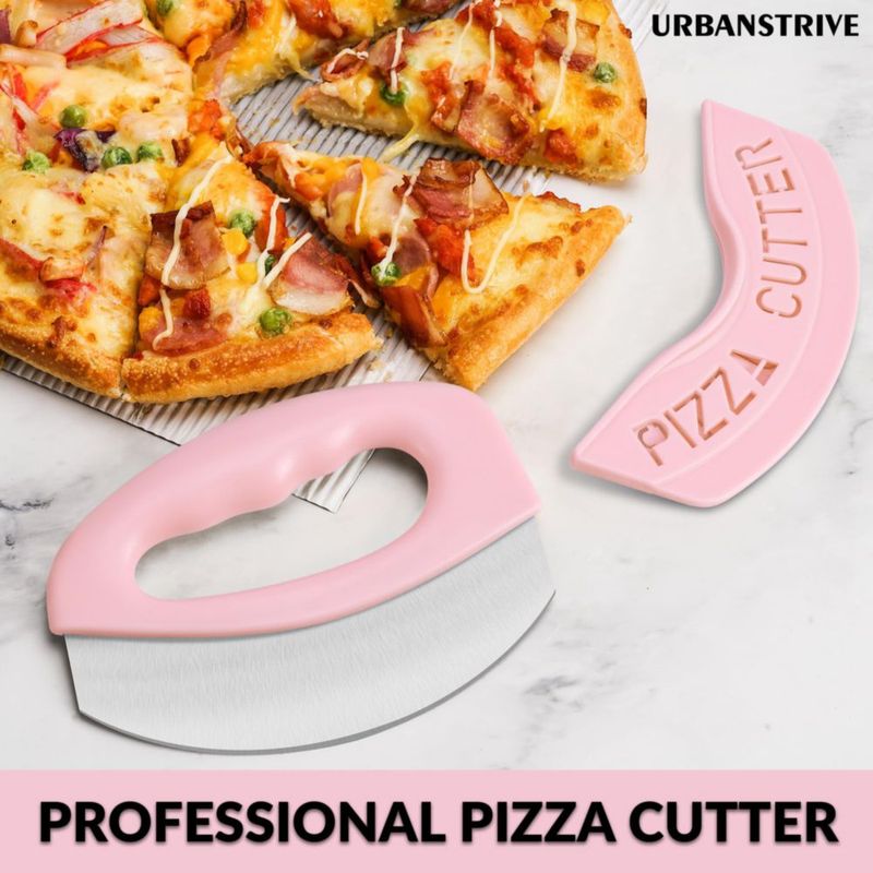 Cortador de Pizza Urbanstrive de Acero Inoxidable con Tapa Rosa