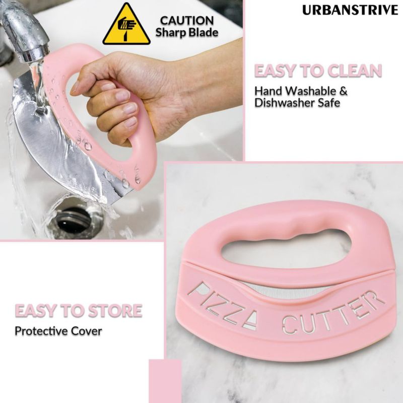 Cortador de Pizza Urbanstrive de Acero Inoxidable con Tapa Rosa