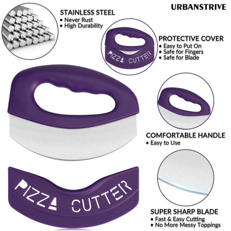 Cortapizzas Urbanstrive de Acero Inoxidable Púrpura – Alta Resistencia