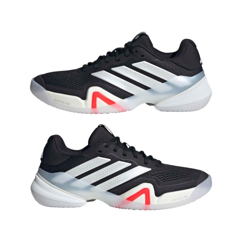 Zapatillas de tenis adidas Barricade 1/4 para hombre talla 10 negro/metalizado Zero/rojo lúcido