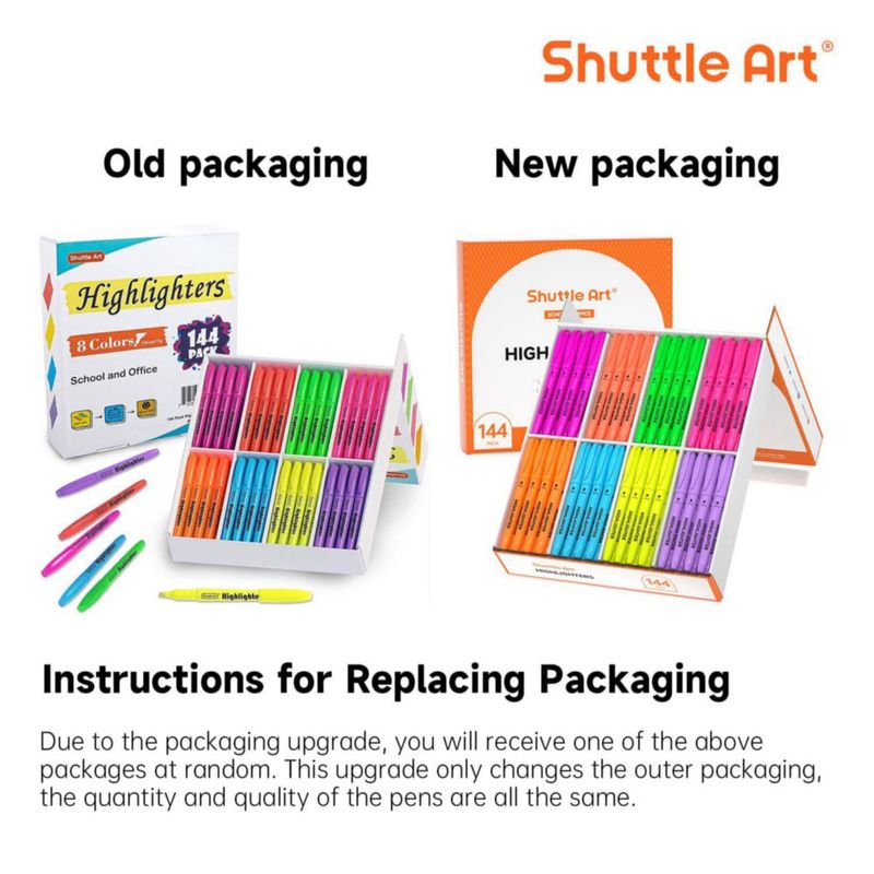 Resaltadores Shuttle Art Paquete de 144 - Colores surtidos