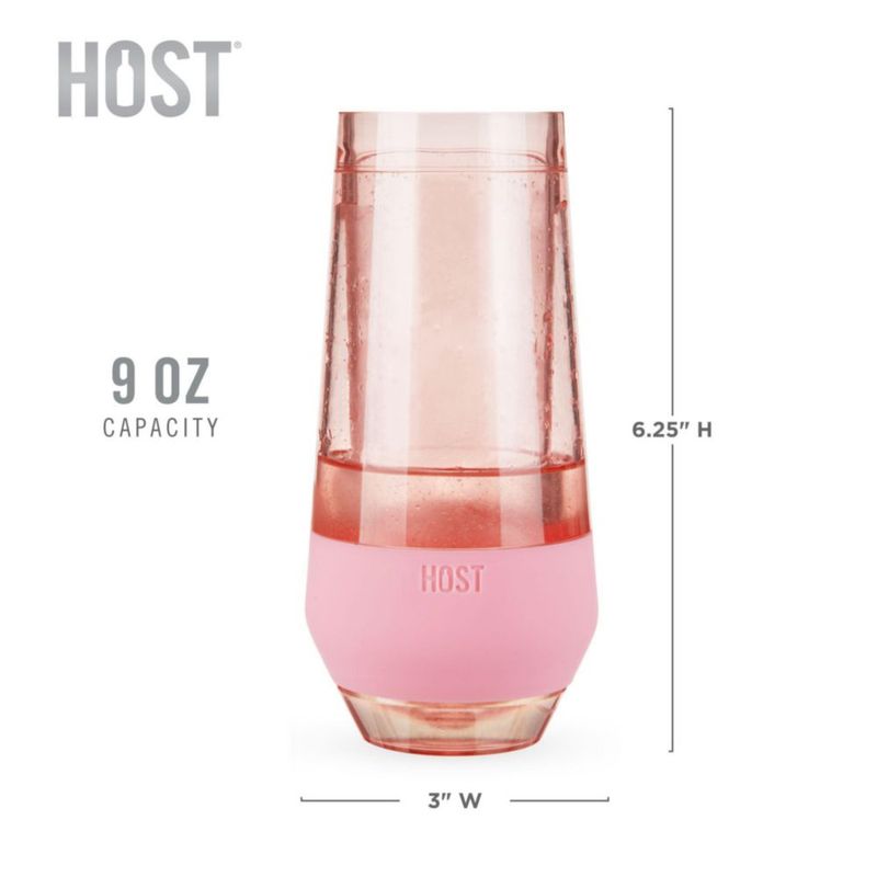 Vaso de Champán Host 255 ml Rosa – Pack de 2 con Enfriamiento en Congelador