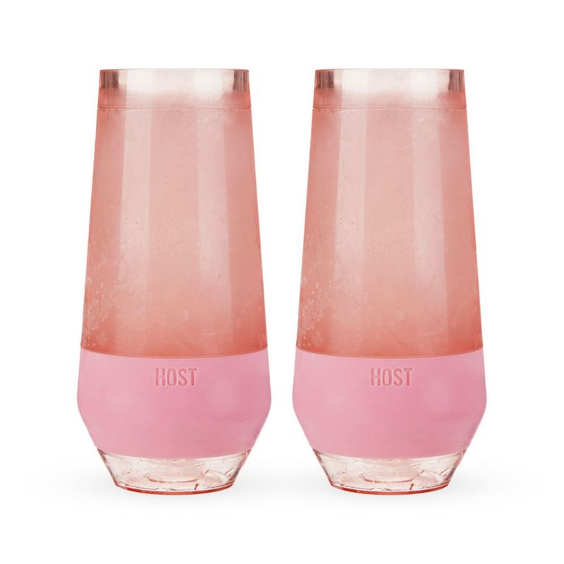 Vaso de Champán Host 255 ml Rosa – Pack de 2 con Enfriamiento en Congelador