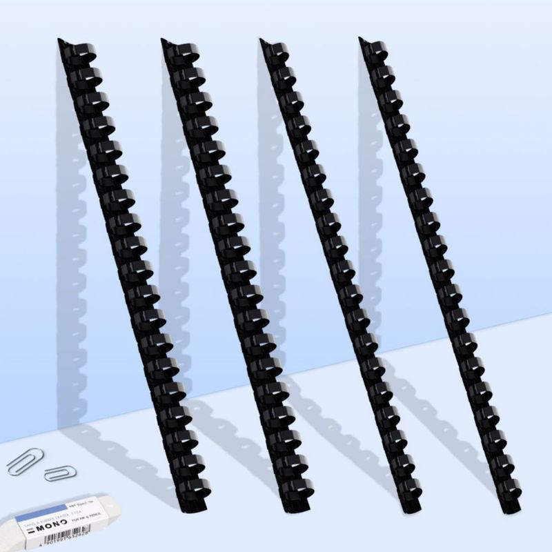 Anillas de encuadernación tipo espiral HOUYEE 8 mm 19 anillas pack de 200 negro