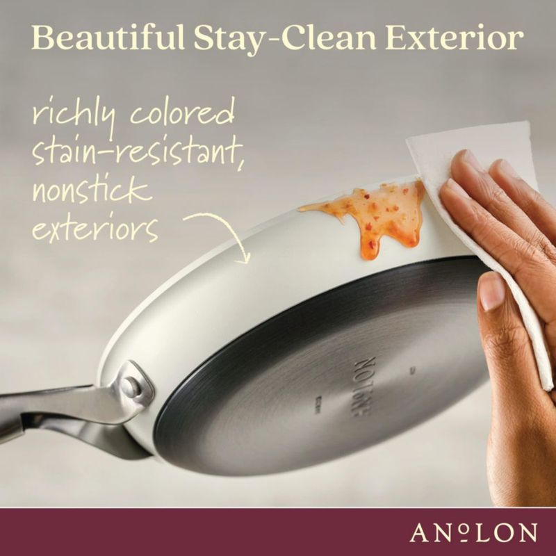 Sartén Anolon 25 cm Antiadherente Color Crema