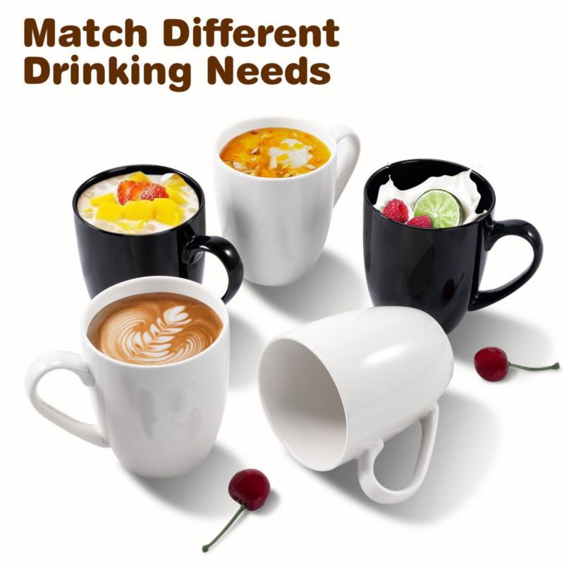 Taza de café Urbanstrive 480 ml juego de 4 negra de cerámica