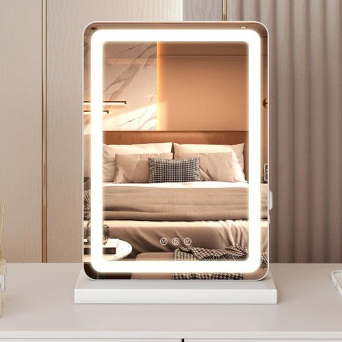 Espejo de tocador LED NEWBULIG 43 cm x 33 cm con luces