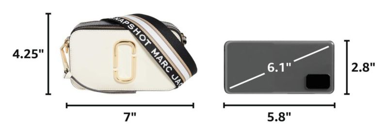Bolso Marc Jacobs Snapshot Blanco Multicolor 18 cm