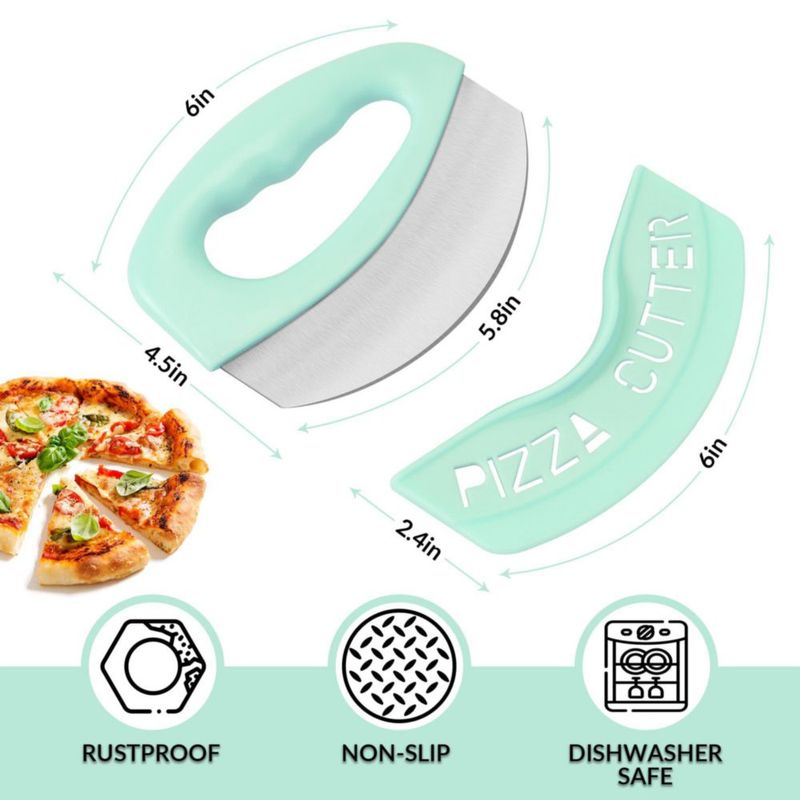 Cortador de Pizza Urbanstrive de Acero Inoxidable Verde Menta de Alta Resistencia