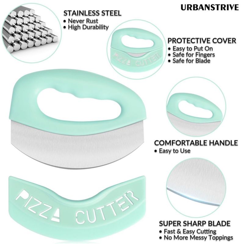 Cortador de Pizza Urbanstrive de Acero Inoxidable Verde Menta de Alta Resistencia