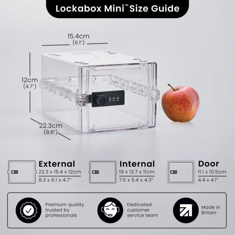 Caja de Seguridad Lockabox Mini Cristal 22x15x12 cm Combo
