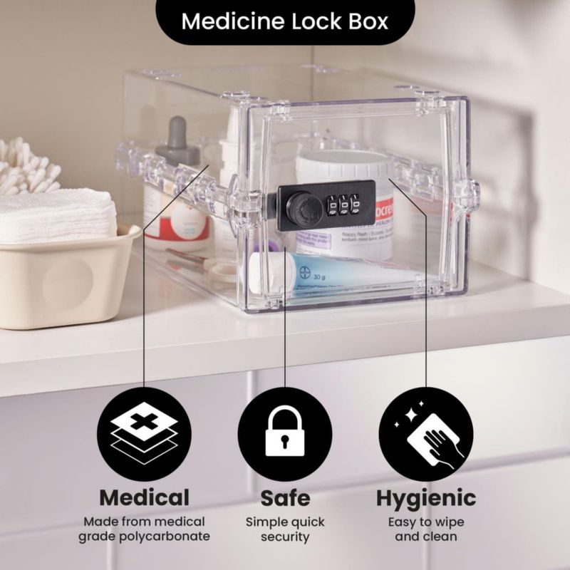 Caja de Seguridad Lockabox Mini Cristal 22x15x12 cm Combo